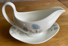 Wedgwood “Ice Rose” Gravy Boat & Tray
