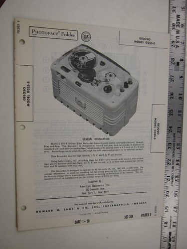 1950 sams photofact - sf,