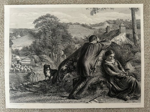 Antique print passing cloud - antique,