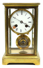 Large Antique Japy Frères four glass chiming mantel clock - compensated pendulum