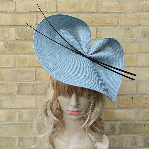 Silver grey fascinator black - silver,