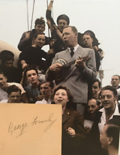 GEORGE FORMBY, vintage original signed autograph album page + 10x8 photo!