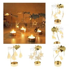 Decoration Rotating Candle Holder Tea Light Candle Holder Gold Color