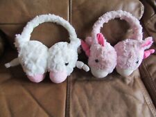 2 x Pair Kids Childrens Unicorn Soft Faux Fur One Size Earmuffs Ear Warmers