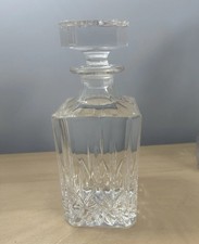 Vintage Square Shoulder Decanter with Stopper Starburst Base