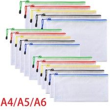 Plastic Waterproof Document Wallets Files Folder Zip Lock Bags Pouch Office A4-6