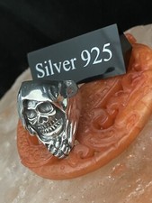 Silver Grim Reaper Skull Ring