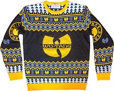 Wu Tang Clan Logo Snowflakes Yellow Black White Ugly Christmas Sweater