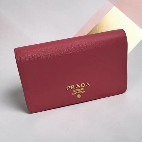 Prada pink saffiano wallet - wallet, on