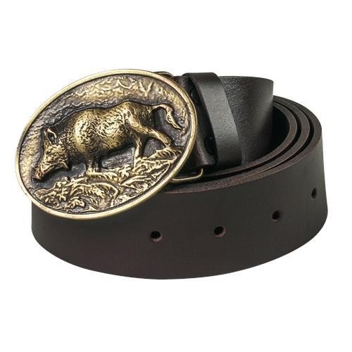 Brown leather belt with - belt, wild