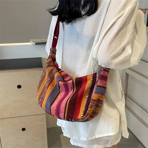 Women striped crossbody - striped,
