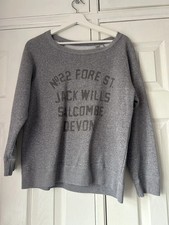 Jack Wills Script Crew Neck Grey Sweatshirt Girls Womens Pullover Top Jumper 10