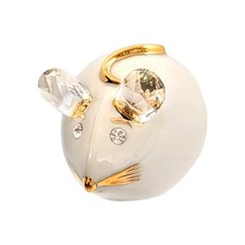 Limoges Swarovski Mouse RG Oggetti Realizzati Made 24k Italy 3.25"