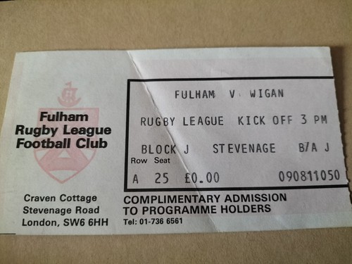 Match ticket fulham wigan - fulham, v