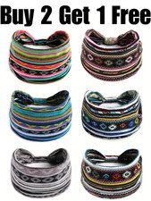 Paisley Boho Casual Headband Ladies Festival Yoga Colourful Hair Band 6 Design