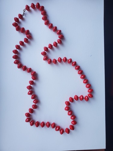 Vintage red plastic beads - vintage,