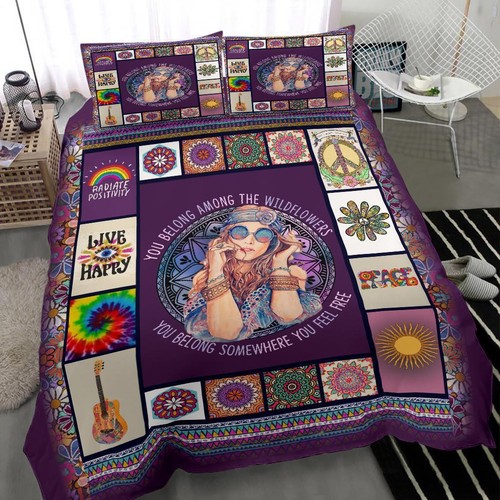 Hippie bedding set purple - bedding,