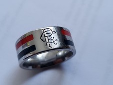 Rangers FC Stainless Steel Colour Stripe Ring size U Medium