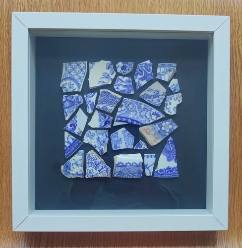 Framed pottery fragments - framed,