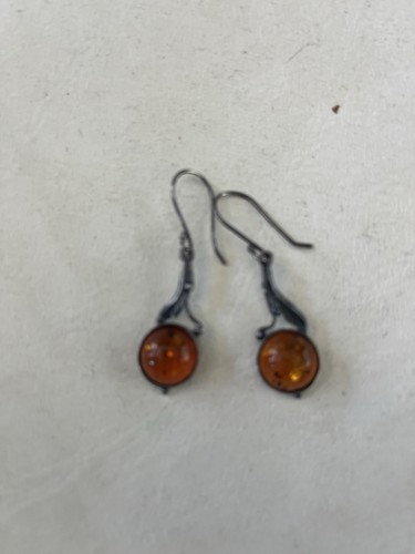 Amber drop earrings - amber,