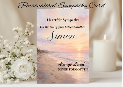 Personalised sympathy card - personalised,