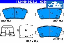 REAR BRAKE PADS SET 13.0460-5633.2 ATE I
