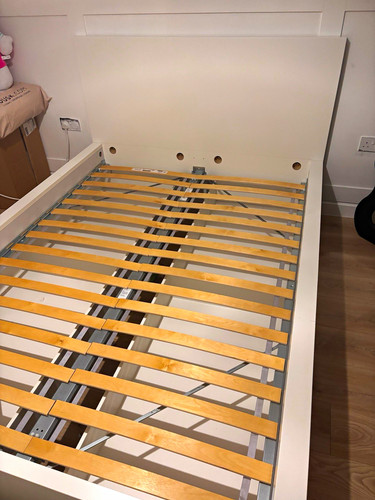 White double ikea malm bed - malm,