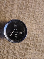Classic Car Original Smiths Oil Pressure Gauge 2" Diameter For Restoration