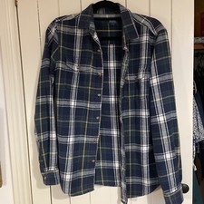 Men’s Heavy Brushed Cotton Check Shirt Cambridge Dry Goods Size S