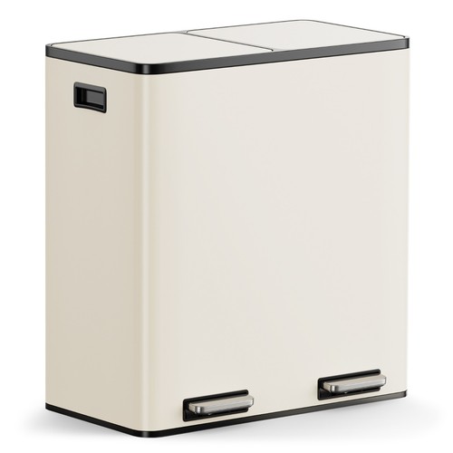 Cream recycling kitchen bin - cream,