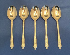 Set of 5 x Chrome Plated Silver Teaspoons, Silver, 12cm