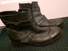mens marks and Spencer autograph boots size 10.5 black zips n buckles 