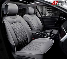 Grey Quilted Diamond PU Leather Front Seat Covers For Vw Golf Golf Tiguan T-roc