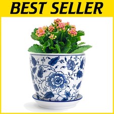 8" Ceramic Plant Pots Drainage