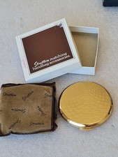 Vintage Powder Compact - STRATTON, Gold Zigzag