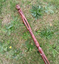 Vintage Wooden Hand Carved African Walking Stick 