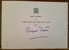Margaret Thatcher Signed Christmas card