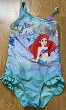 Disney Princess Girl’s Green Ariel Themed One Piece Swimming Suit Age 5-6 years