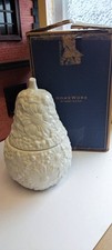 Genuine HomeWorx 4 Wick Candle In An Embossed Porcelain Pear By Harry Slatkin