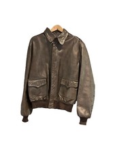A-2 USAF USN Willis & Geiger Leather Flight Jacket 1970s 44 made in USA 