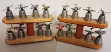 RAF Commemorative Thimbles Set on Two Display Stands: Thimble Guild with Certs.