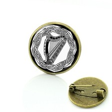 Irish Celtic Harp Music Pin