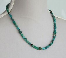 CHRYSOCOLLA NUGGET NECKLACE  ~ 925 STERLING SILVER 19" IN LENGTH