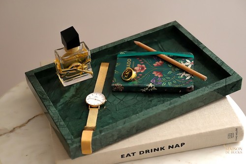 Green marble tray new - green, other-