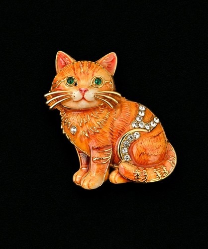 Ginger orange cat brooch - ginger,