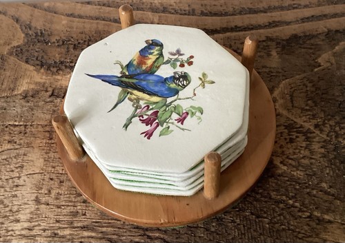 Ceramic bird coasters a - coasters, in