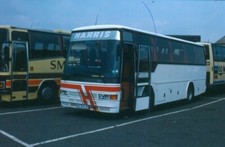 ORIGINAL BUS COLOUR SLIDE OF A HARRIS MINICOACH E979KJF IN 1989.