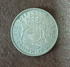 1937 GEORGE VI 0.500 SILVER CORONATION CROWN COIN