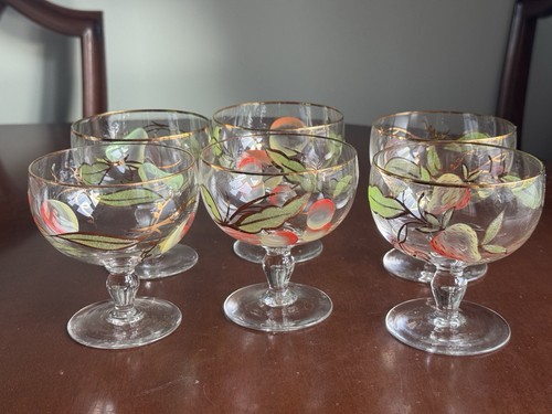 Stemmed hand painted glass - painted,