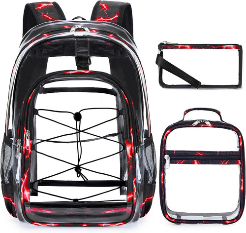 Clear backpack for boys 3pcs - backpack,